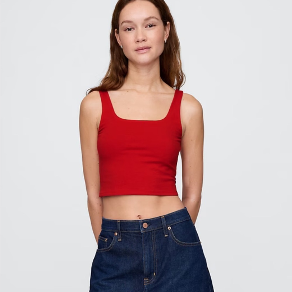 NEW GAP CloseKnit Jersey Brami Tank Top - Tomato Sauce Red